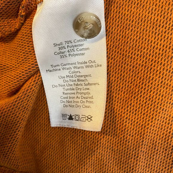Eddie Bauer Mens Polo Shirt 2XL Orange Travex Performance Blend Lightweight Shor - Picture 7 of 10